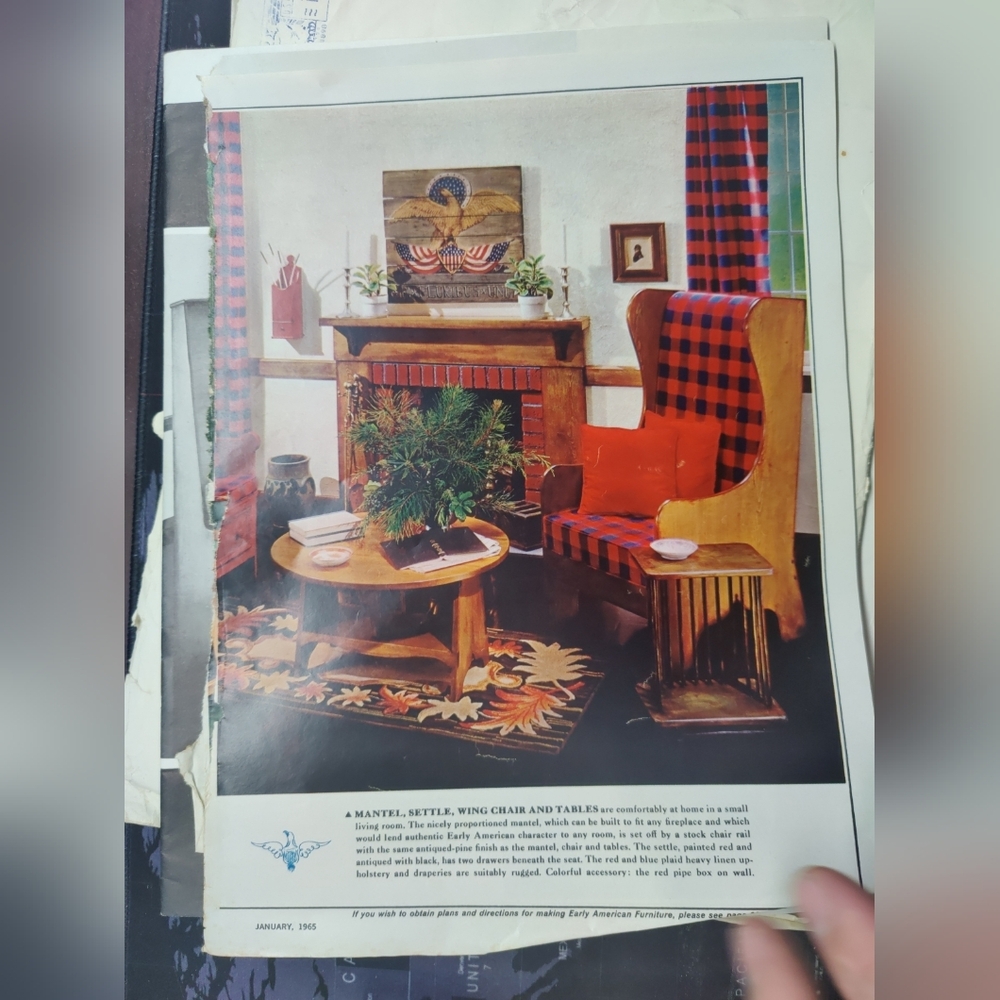 January 1965 Early American Furniture Patterns Uncut, WOMAN'S DAY MAGAZINE - Picture 6 of 7